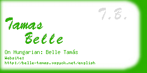 tamas belle business card